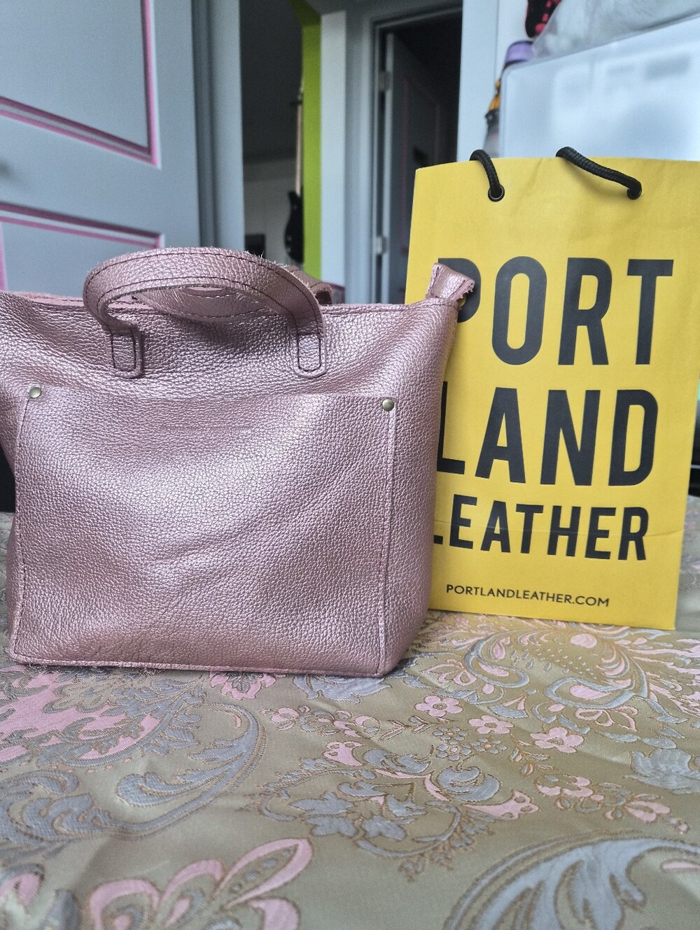 RARE Portland Leather Mini Crossbody Zip In Supernova (Metallic)